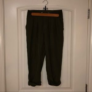 Anthropologie Cropped Olive Green Pants